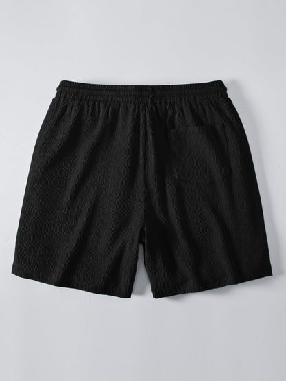 Textured Seersucker Short Sleeve Shirt & Drawstring Shorts Set