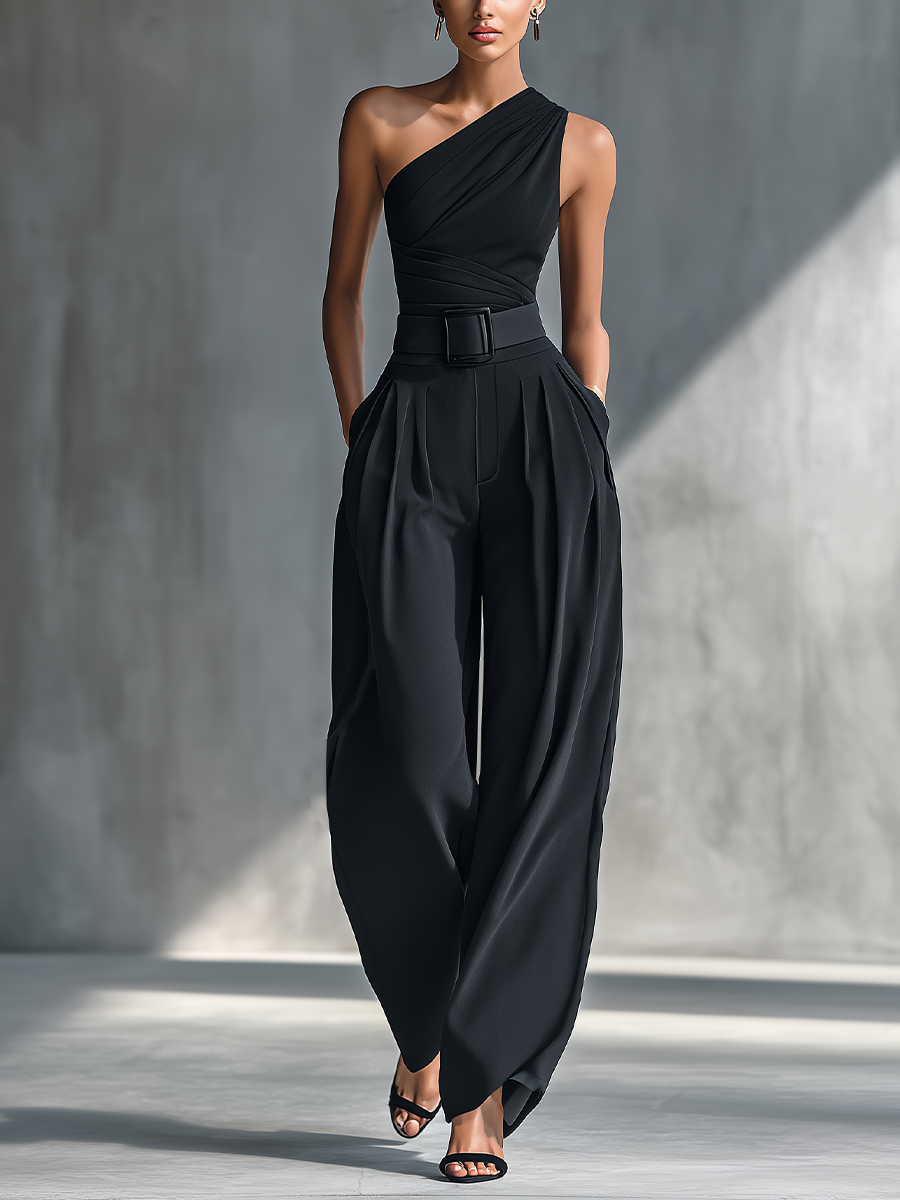 Knit Crop Top & Wide-Leg Pants Set