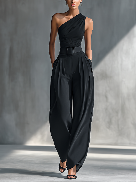 Knit Crop Top & Wide-Leg Pants Set