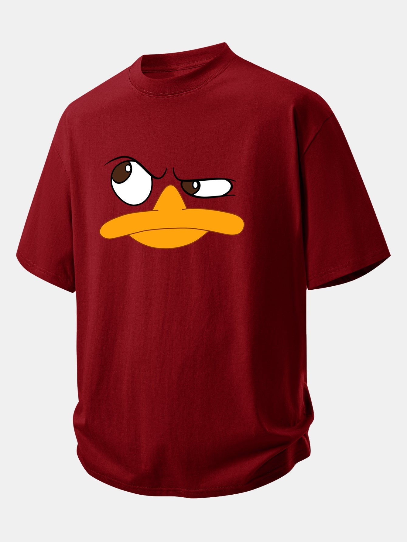 Relax Fit Emoji Duck Print Cotton T-Shirt