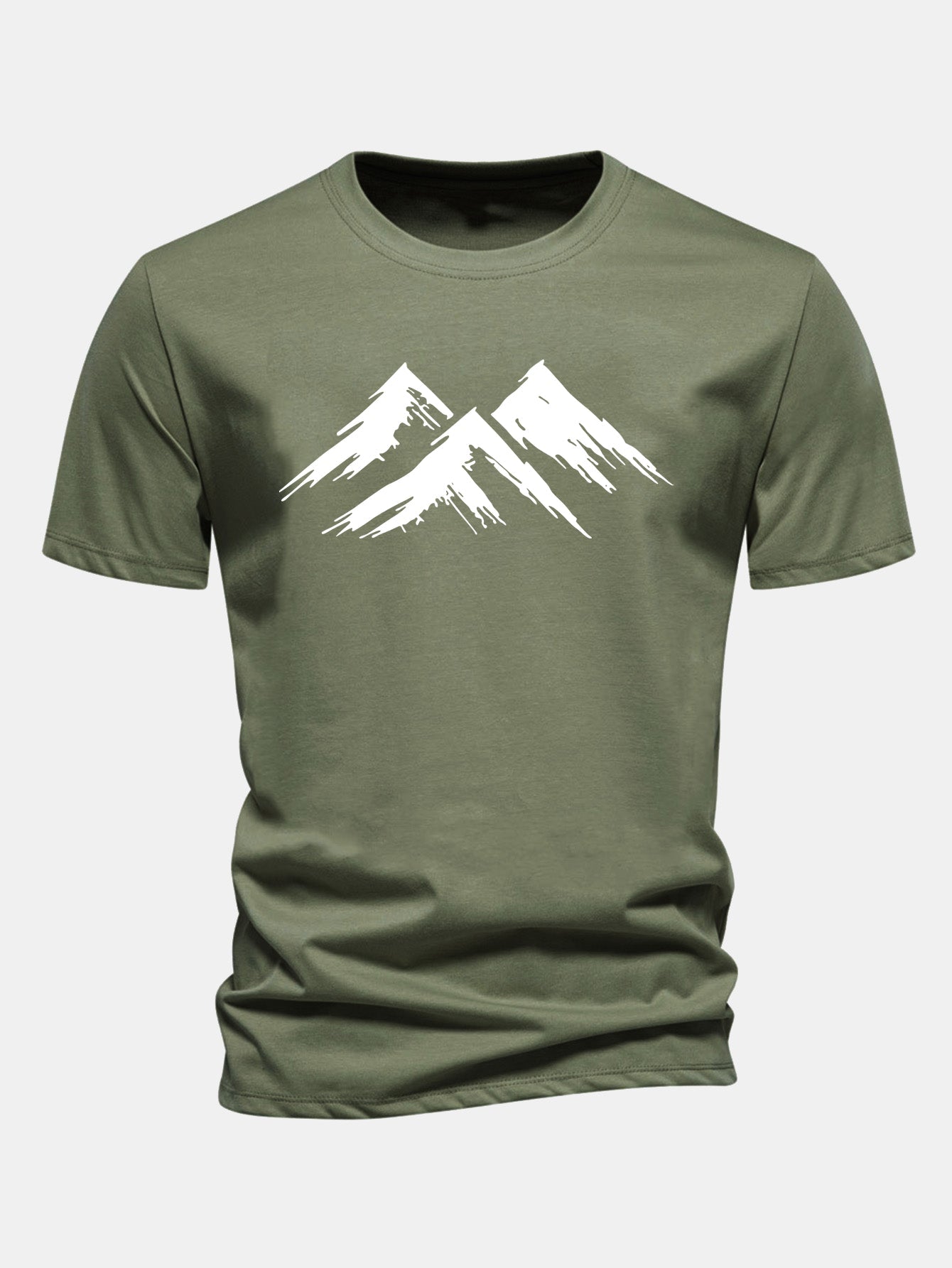 Regular Fit Mountain Print Cotton T-Shirt
