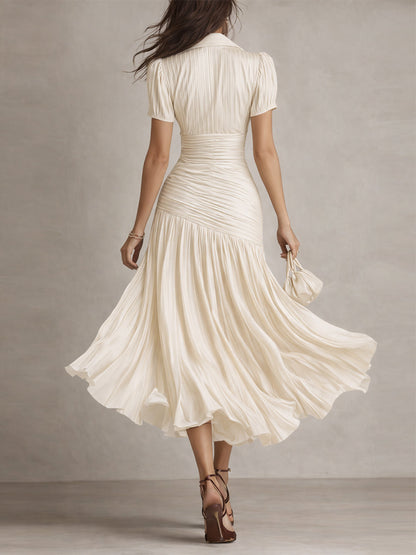 Adriana Retro Stripe Satin Midi Dress