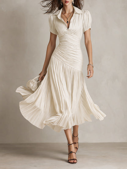 Adriana Retro Stripe Satin Midi Dress