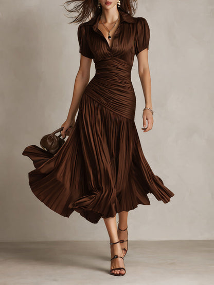 Adriana Retro Stripe Satin Midi Dress