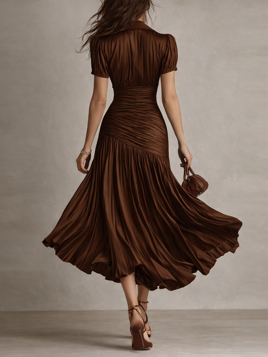 Adriana Retro Stripe Satin Midi Dress