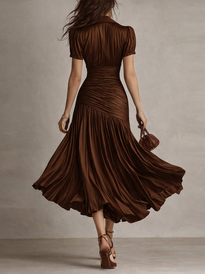 Adriana Retro Stripe Satin Midi Dress