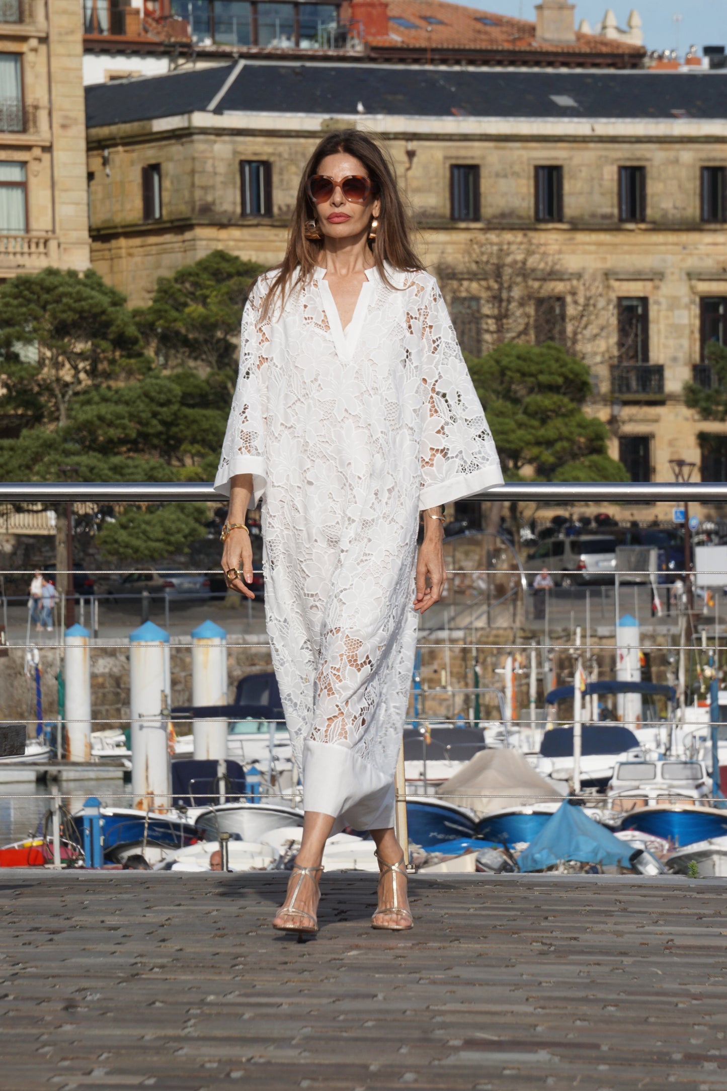 Abito Luana in pizzo bianco