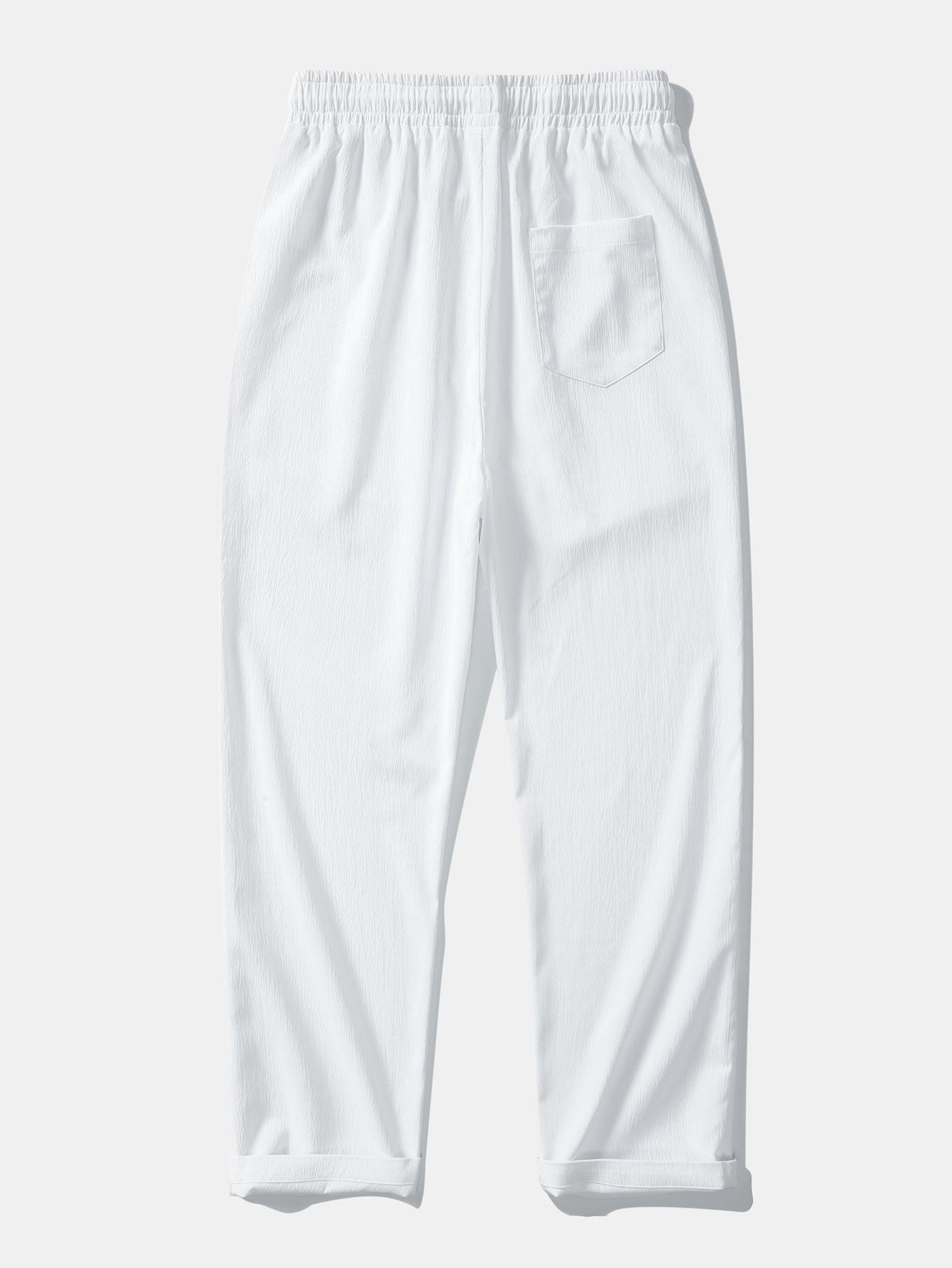 Geometric Jacquard Button Up Shirt & Crinkle Textured Straight Leg Pants