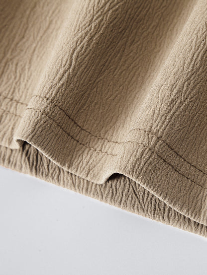 Crinkle Textured Drawstring 5" Shorts