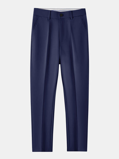 Stripe Button Up Knit Shirt & Slim Fit Tapered Trousers
