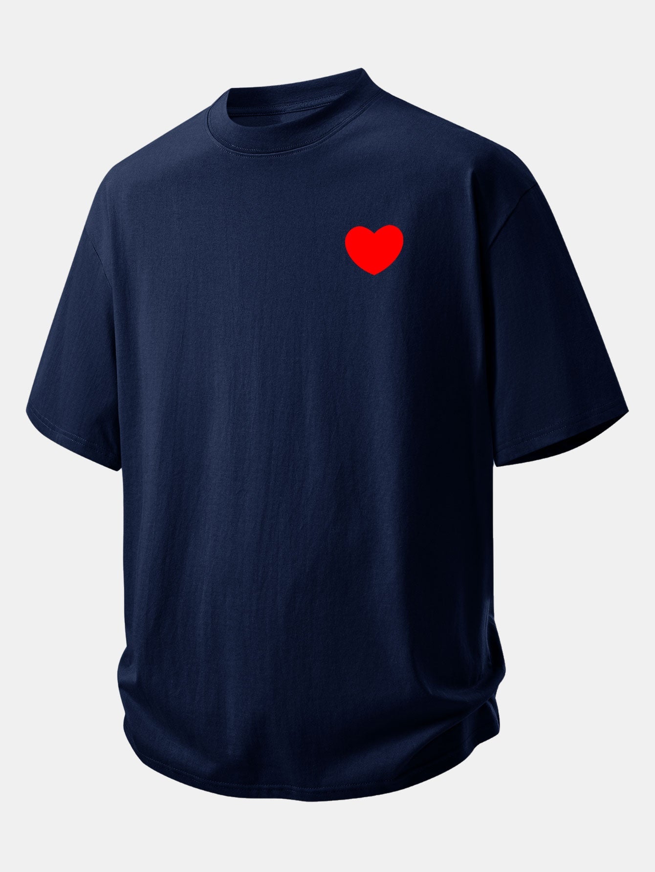 Relax Fit Heart Print Cotton T-Shirt