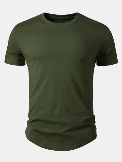 Basic Cotton Arc Hem T-Shirt