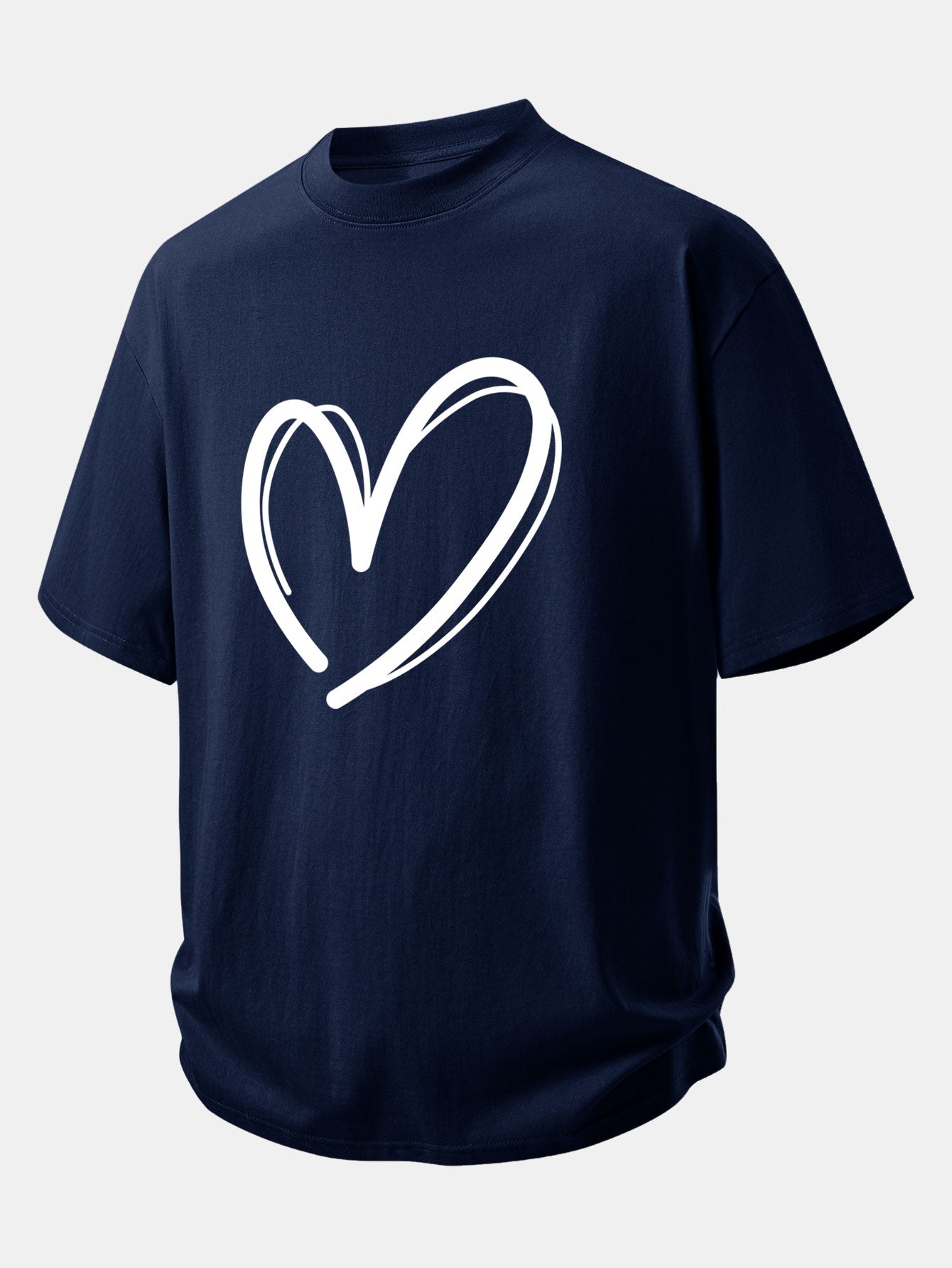 Relax Fit Heart Print Cotton T-Shirt