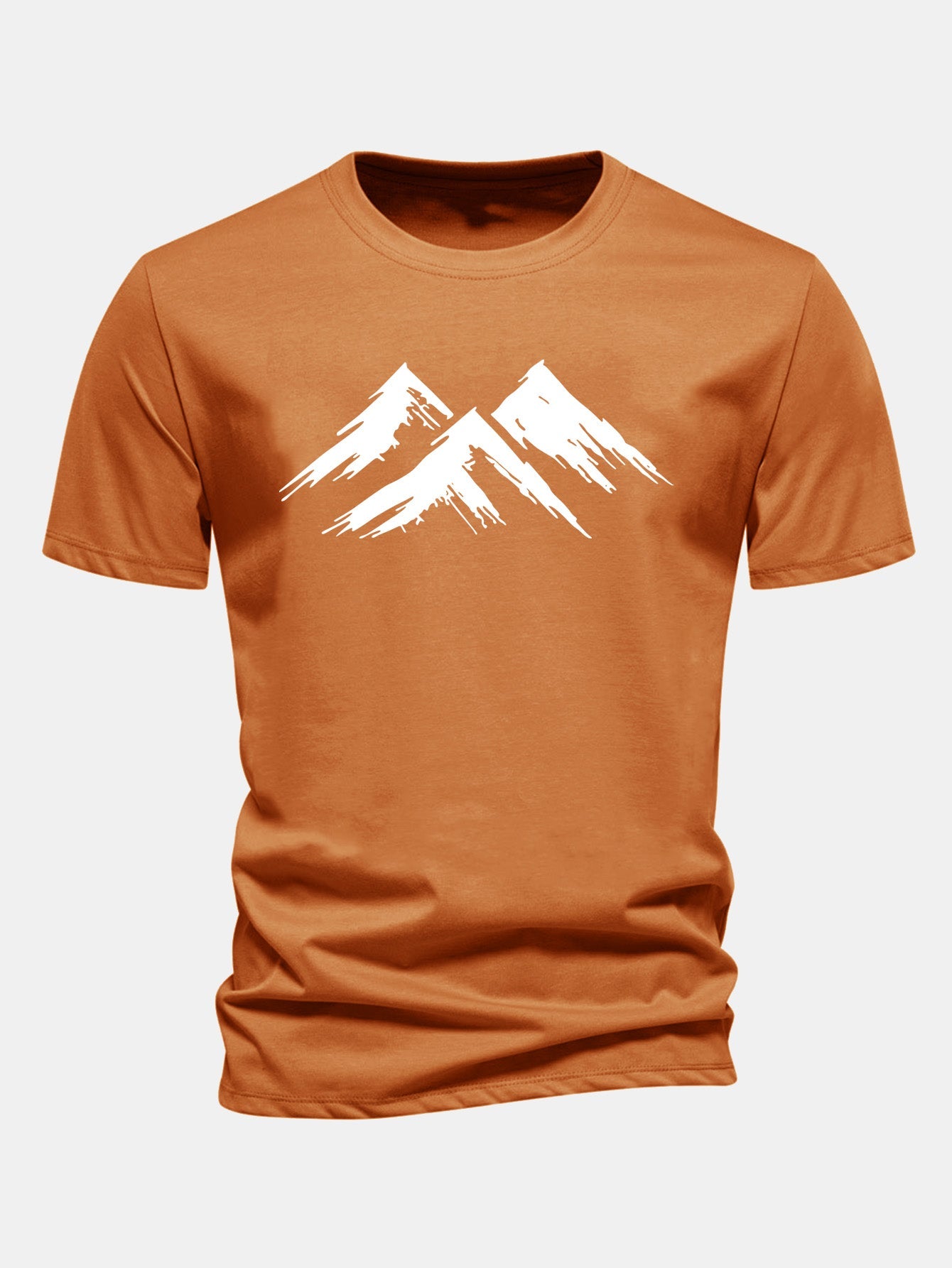 Regular Fit Mountain Print Cotton T-Shirt