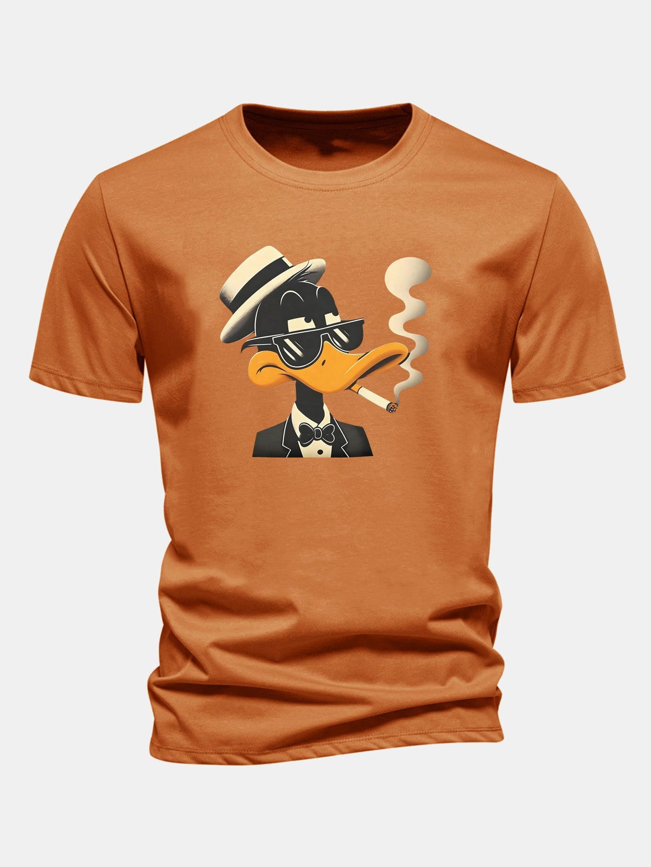 Regular Fit Dapper Duck Print Cotton T-Shirt