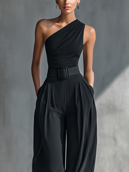 Knit Crop Top & Wide-Leg Pants Set