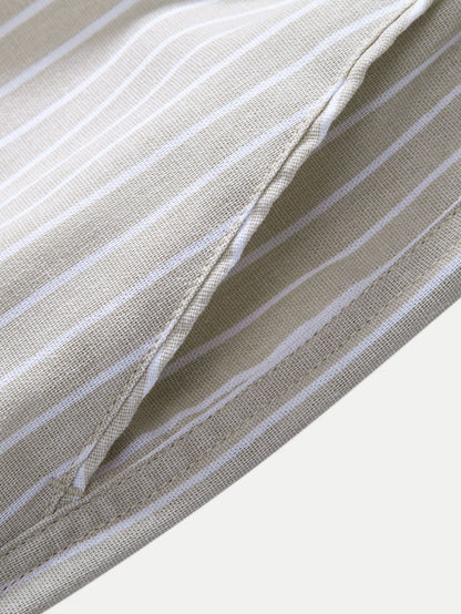 Stripe Straight Leg Linen Pants