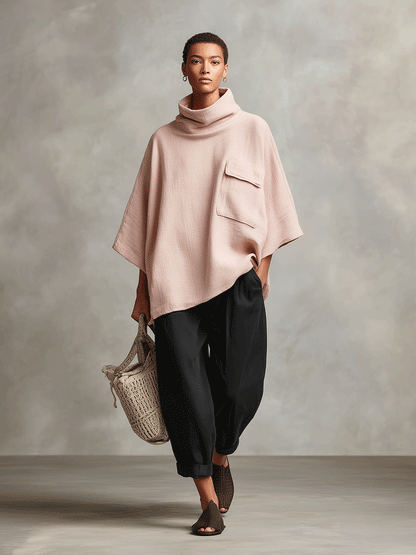Pink Bohemian Tie Pocket Straight-Leg Two-Piece Set