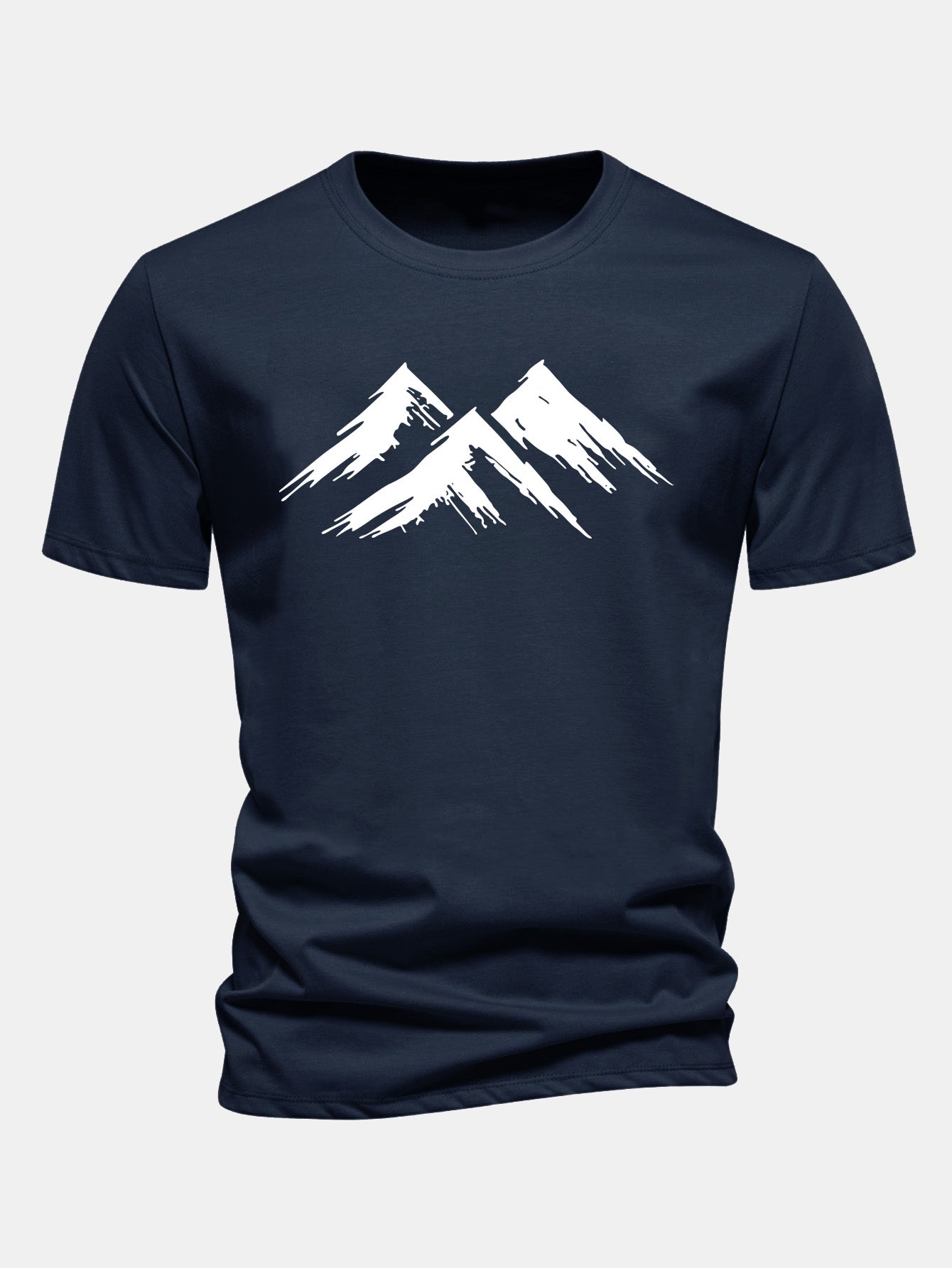 Regular Fit Mountain Print Cotton T-Shirt