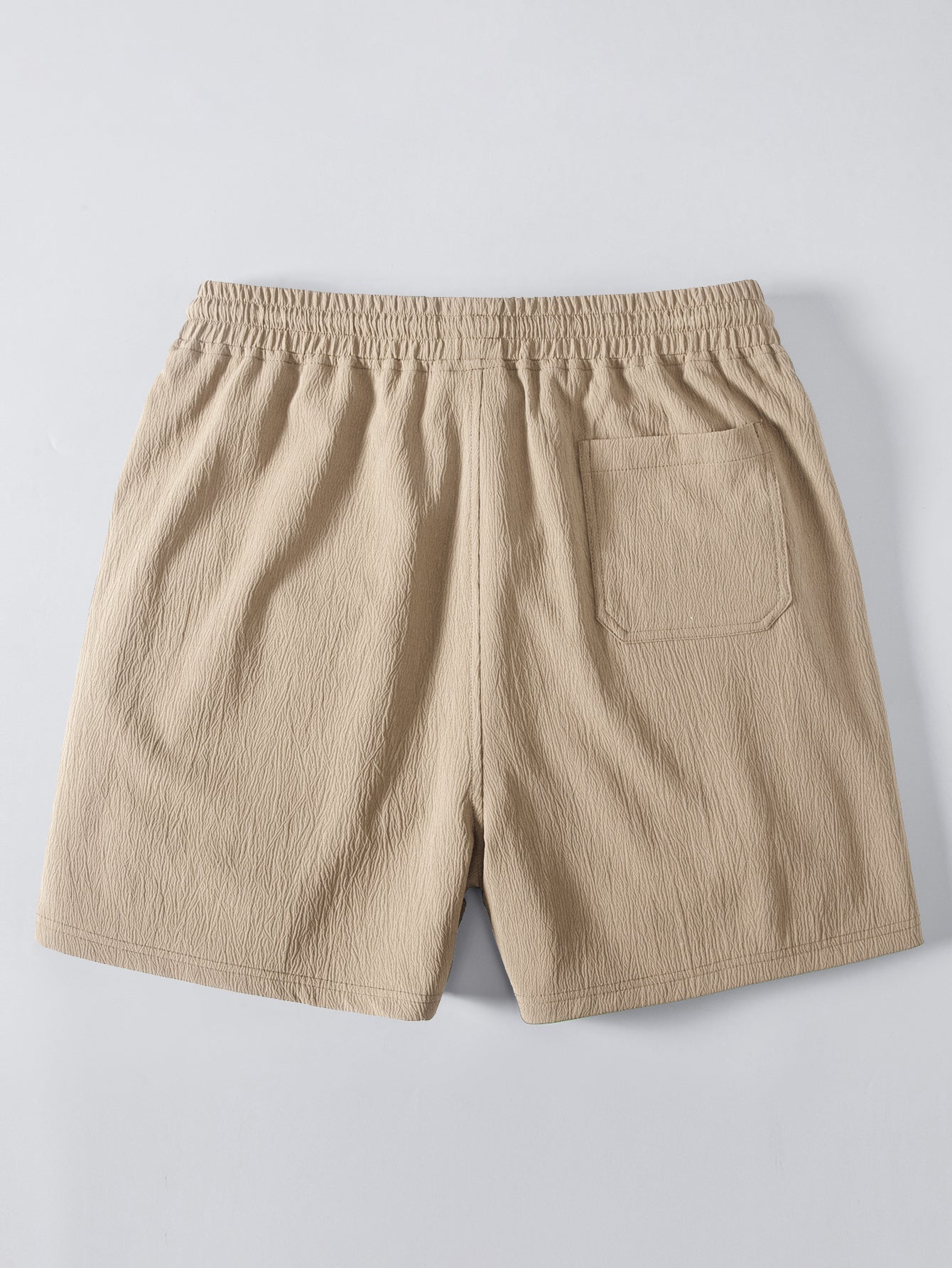 Texture Jacquard Cuban Shirt & Crinkle Textured Drawstring 5" Shorts