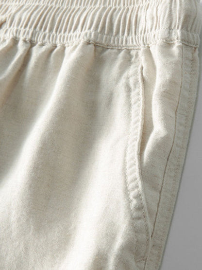 Geometric Jacquard Button Up Shirt & Straight Leg Linen Pants