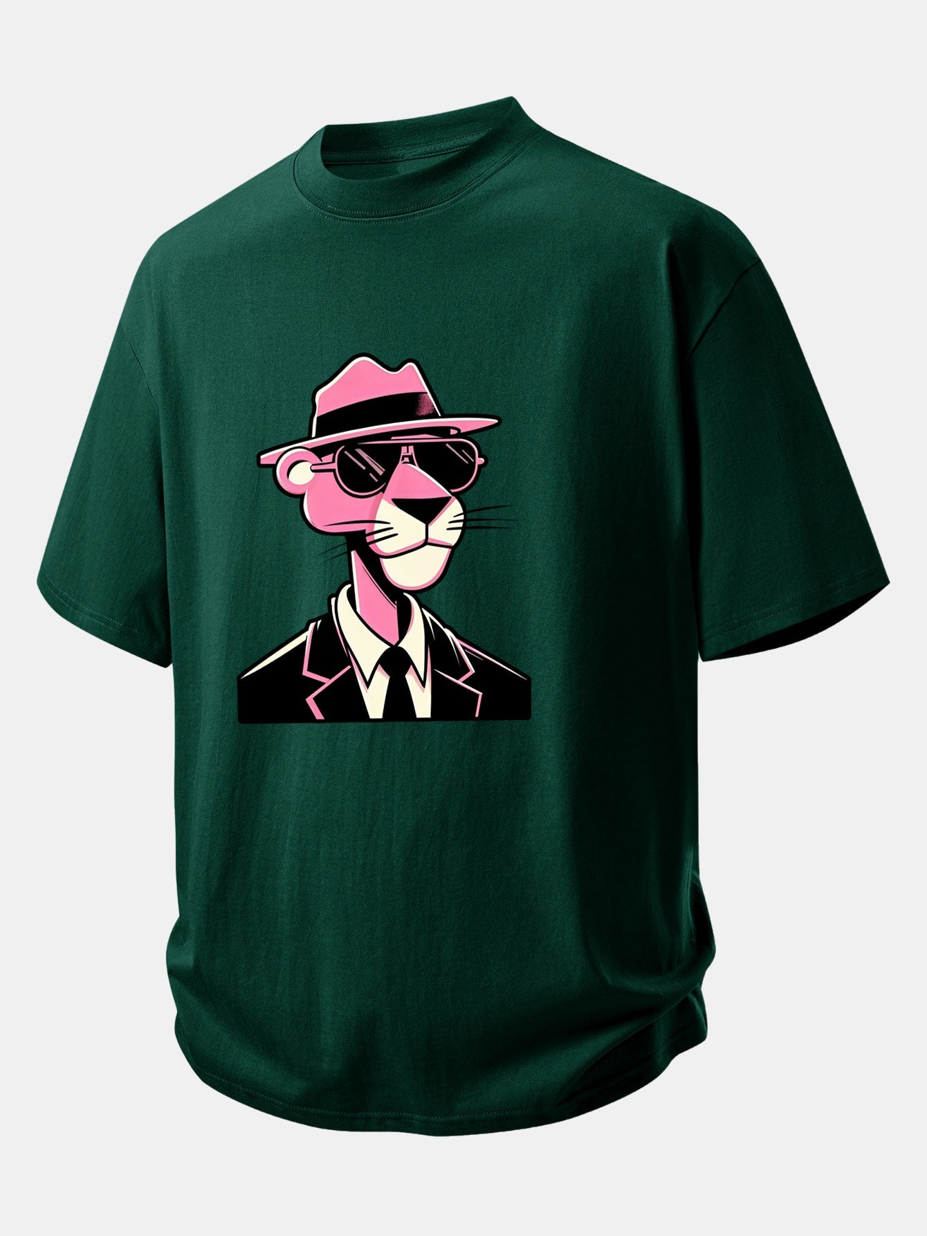 Relax Fit Pink Panther Gentleman Print Cotton T-Shirt