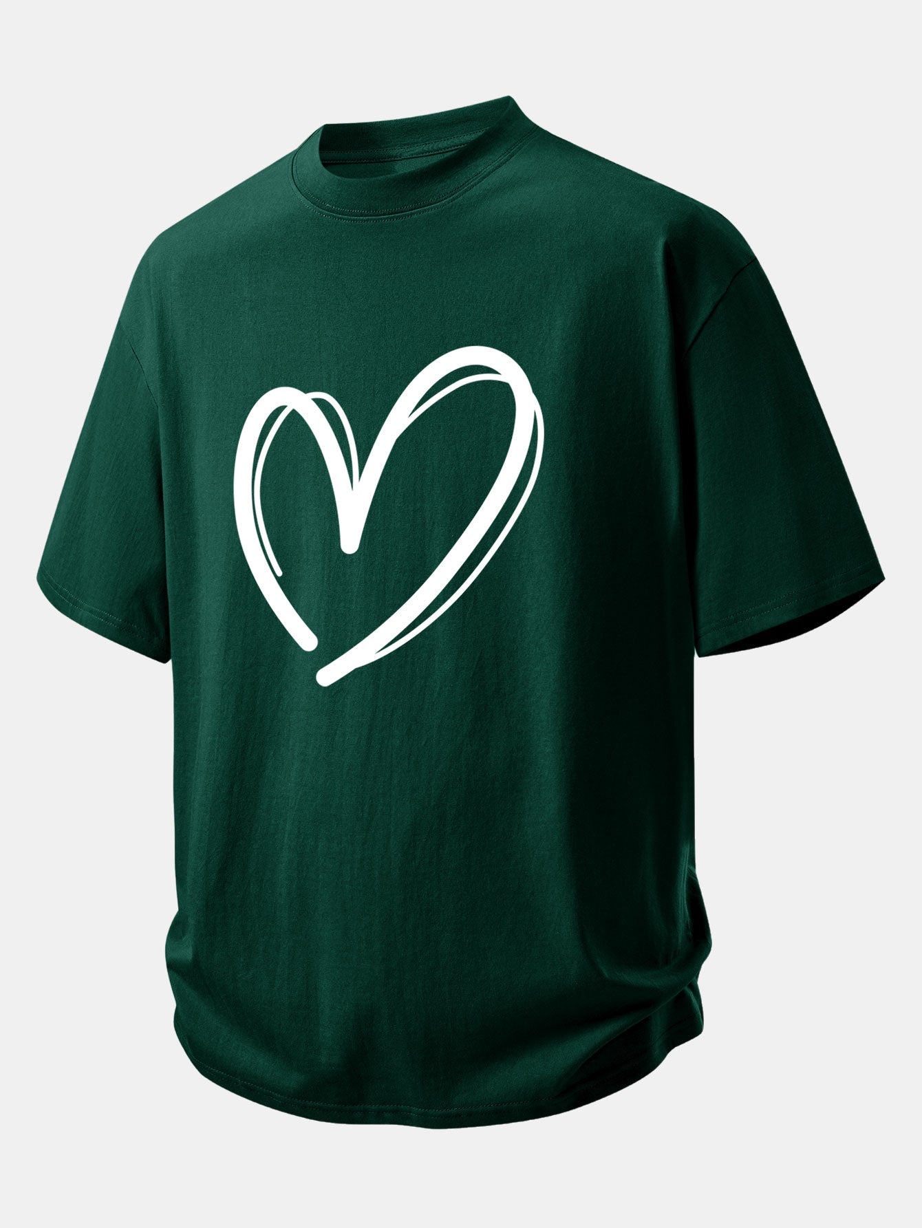 Relax Fit Heart Print Cotton T-Shirt