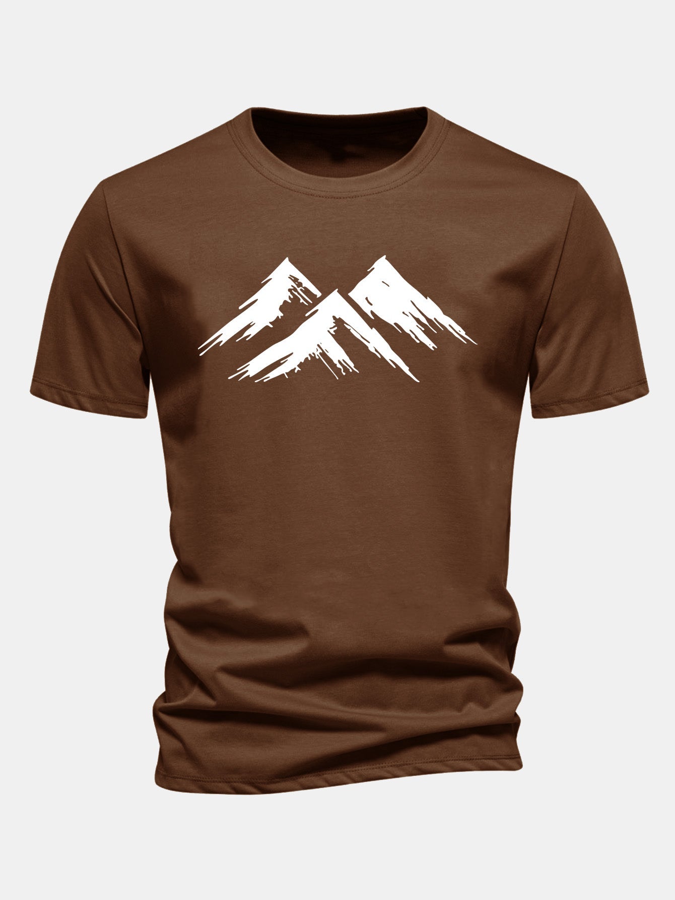 Regular Fit Mountain Print Cotton T-Shirt