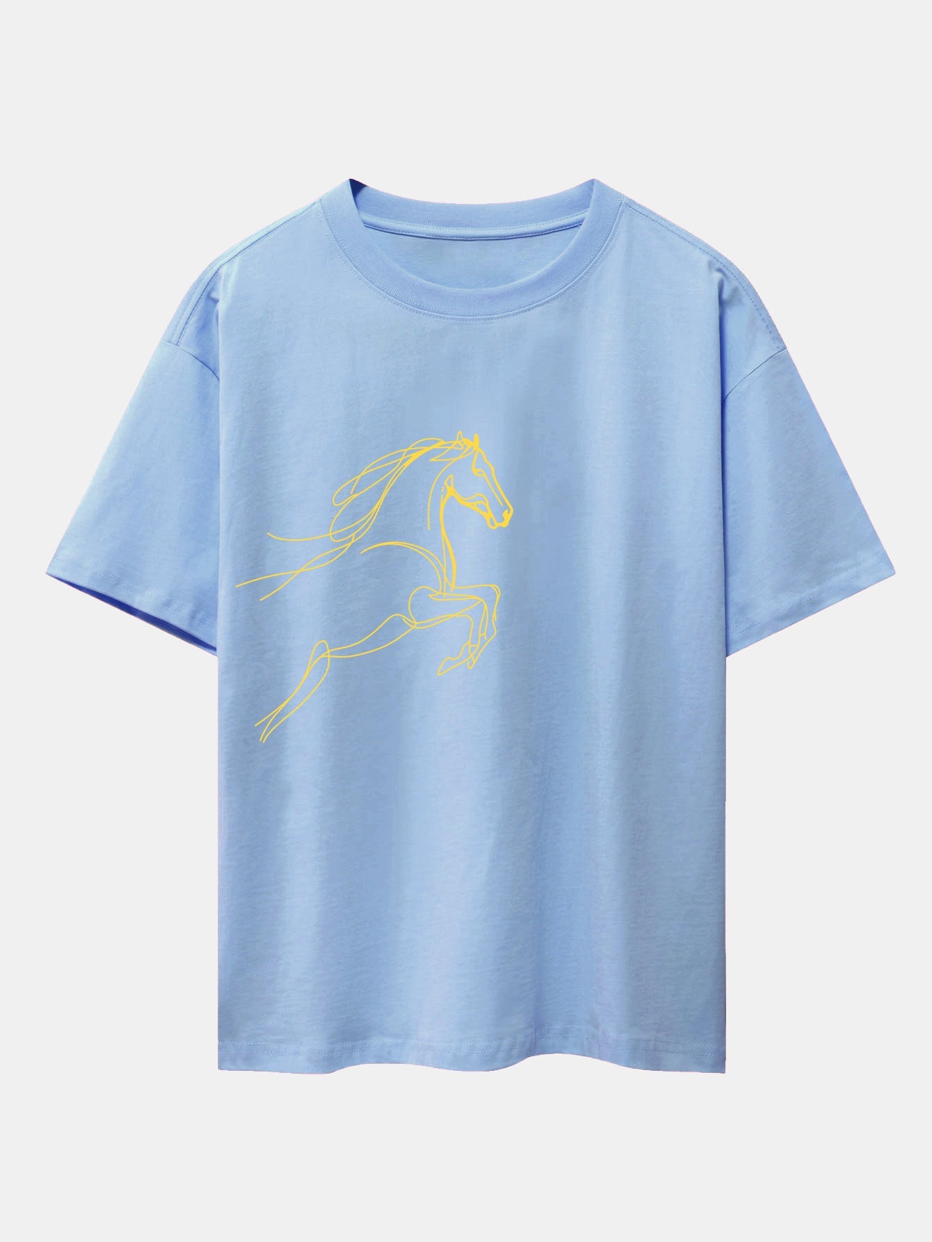 Relax Fit Year of the Horse Print Cotton T-Shirt