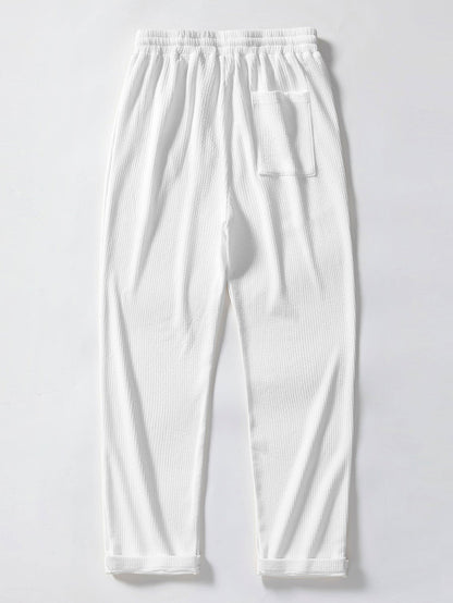 Contrast Ribbed Button Up Shirt & Straight Leg Ribbed Pants