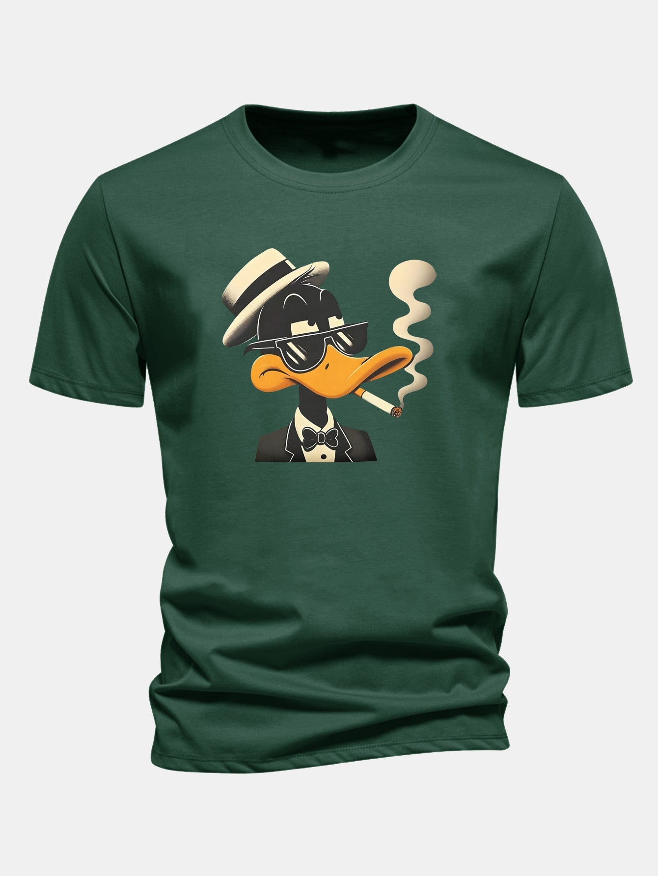 Regular Fit Dapper Duck Print Cotton T-Shirt