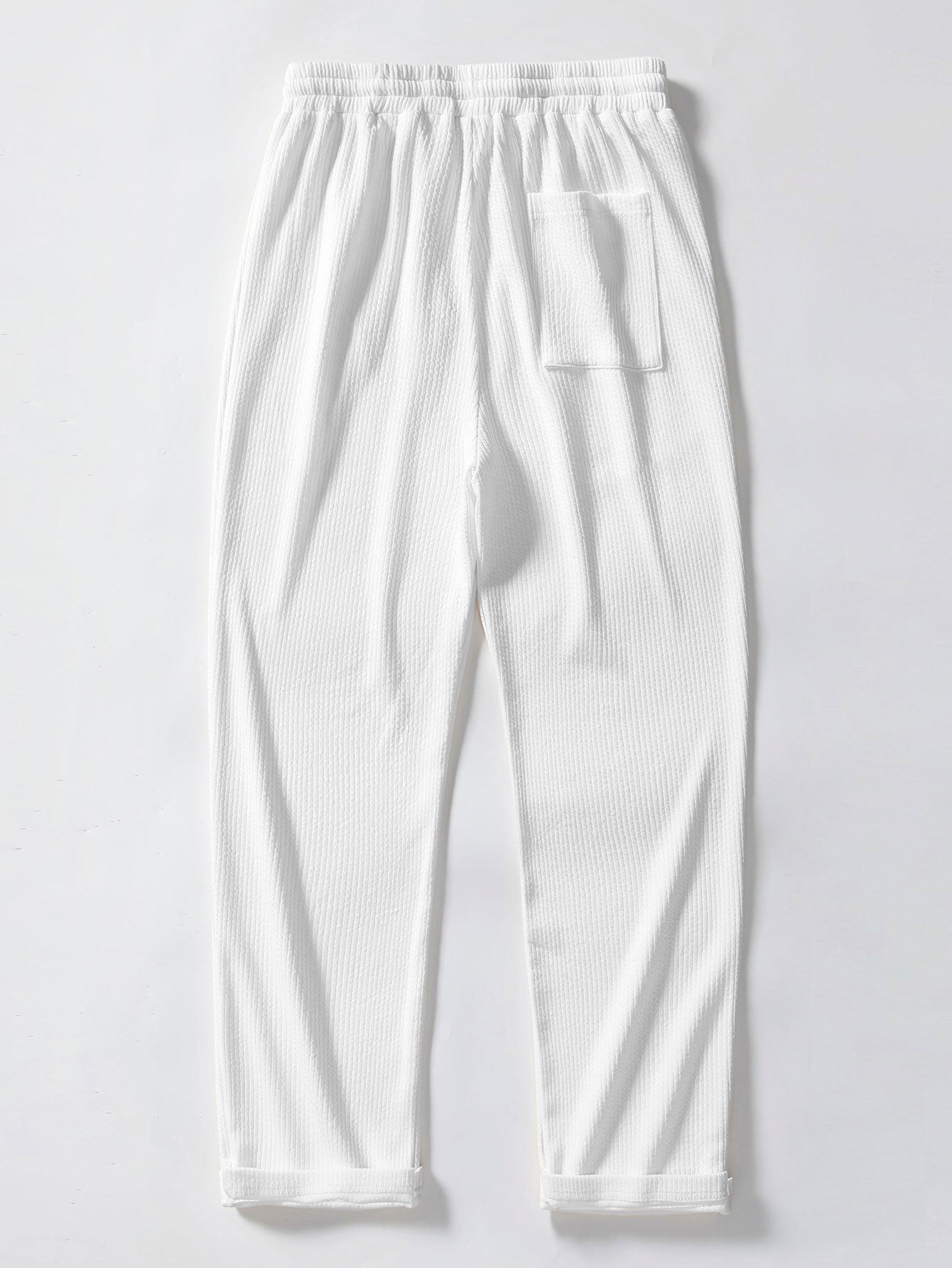 Stripe Button Up Knit Shirt & Straight Leg Ribbed Pants