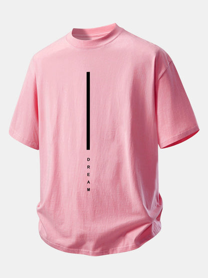 Relax Fit Dream Stripe Print Cotton T-Shirt