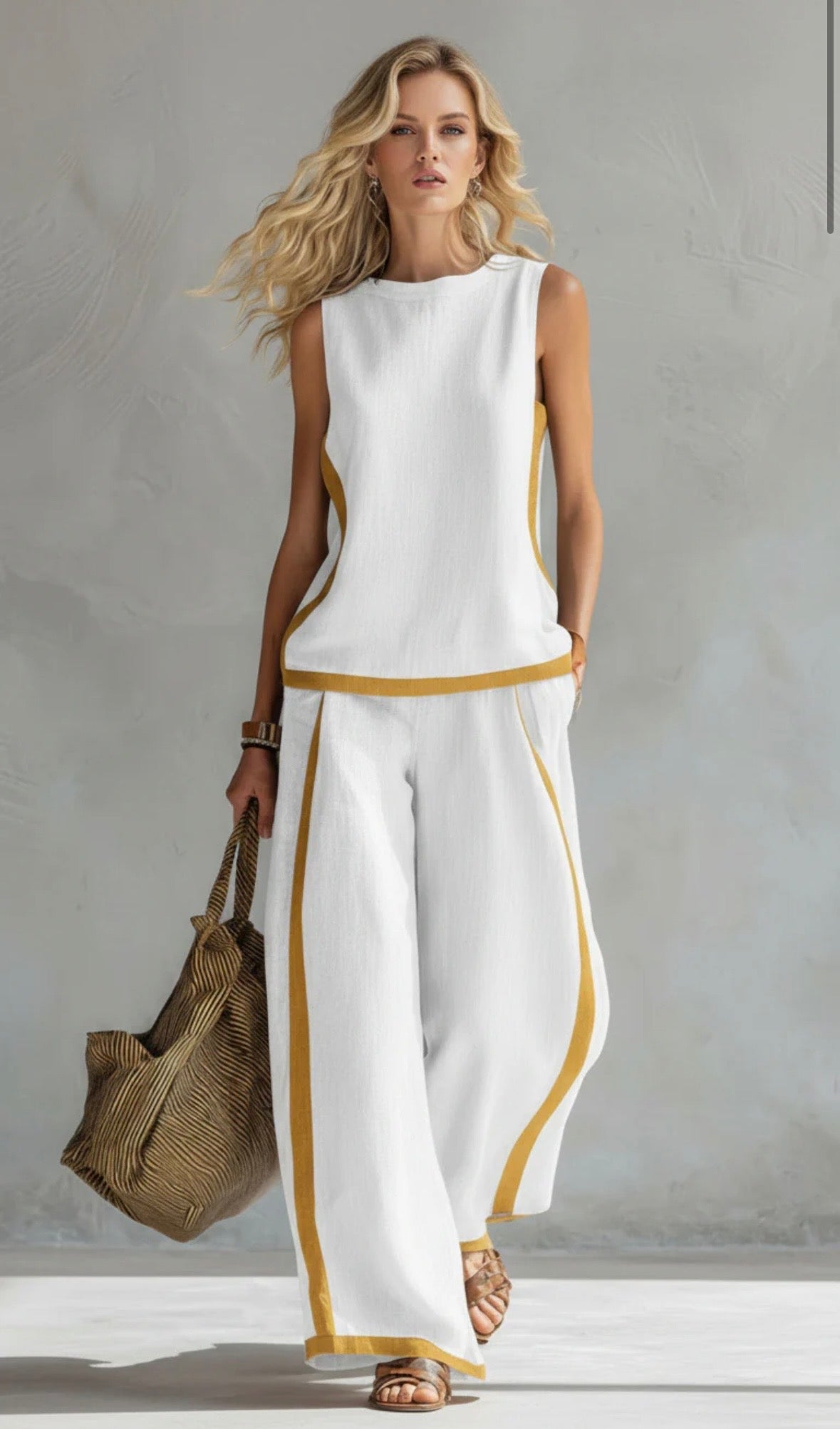 Leila Elegant Cotton Linen Co-ord Set