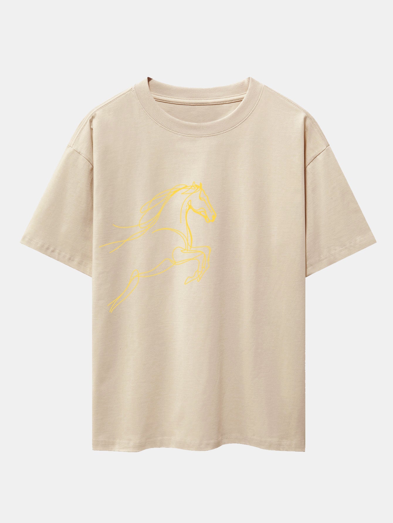 Relax Fit Year of the Horse Print Cotton T-Shirt