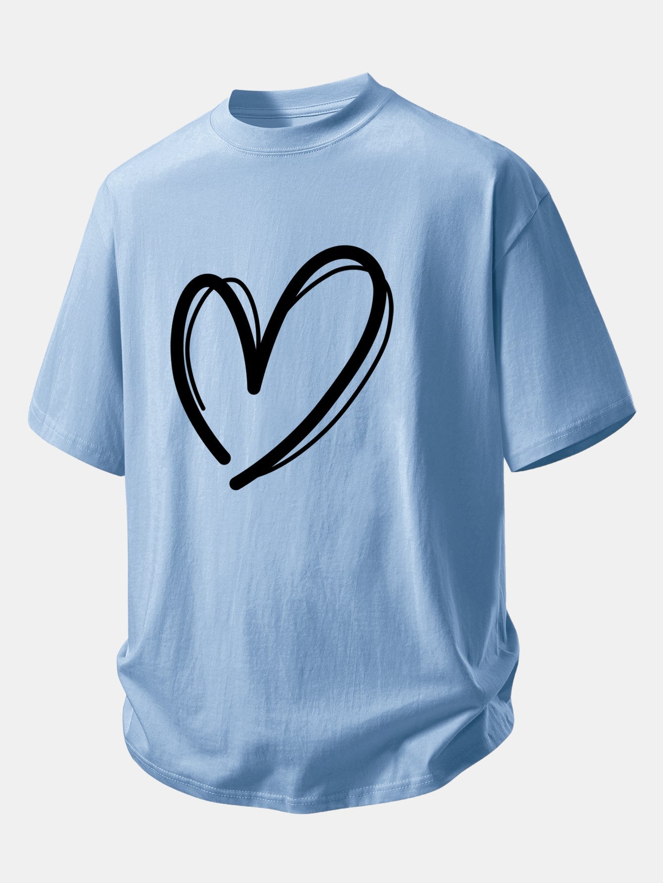 Relax Fit Heart Print Cotton T-Shirt