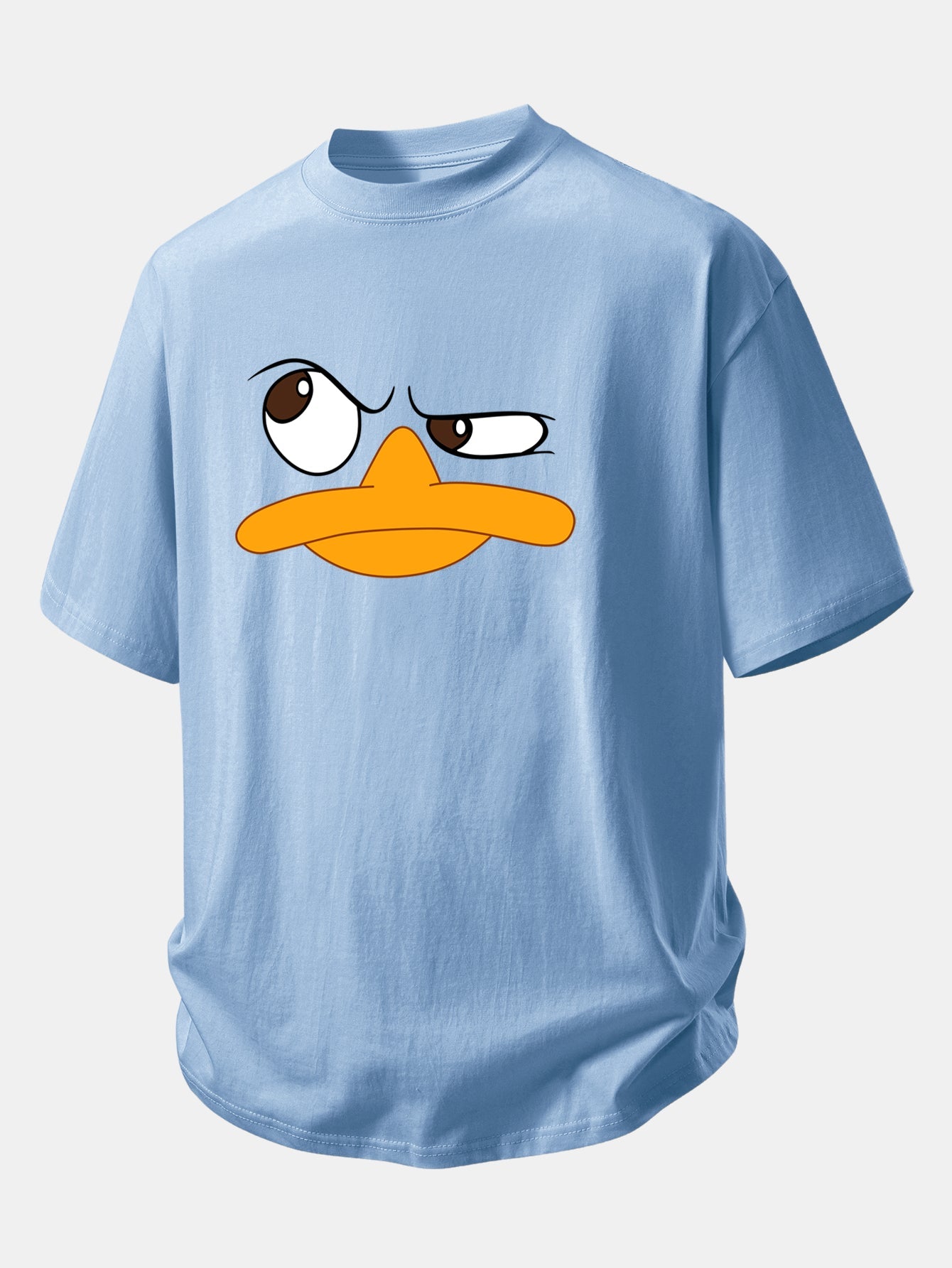 Relax Fit Emoji Duck Print Cotton T-Shirt