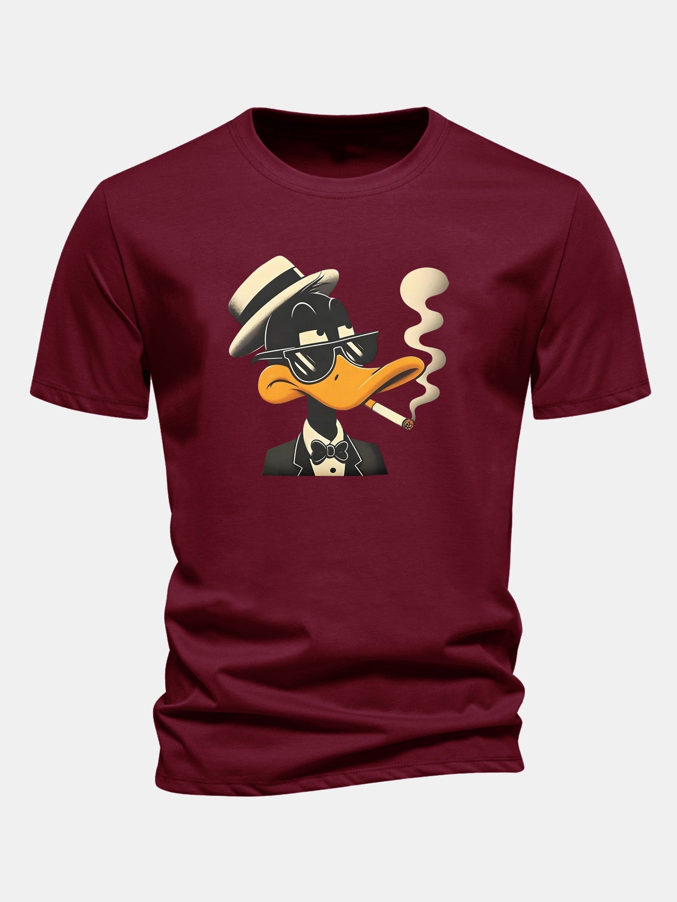 Regular Fit Dapper Duck Print Cotton T-Shirt