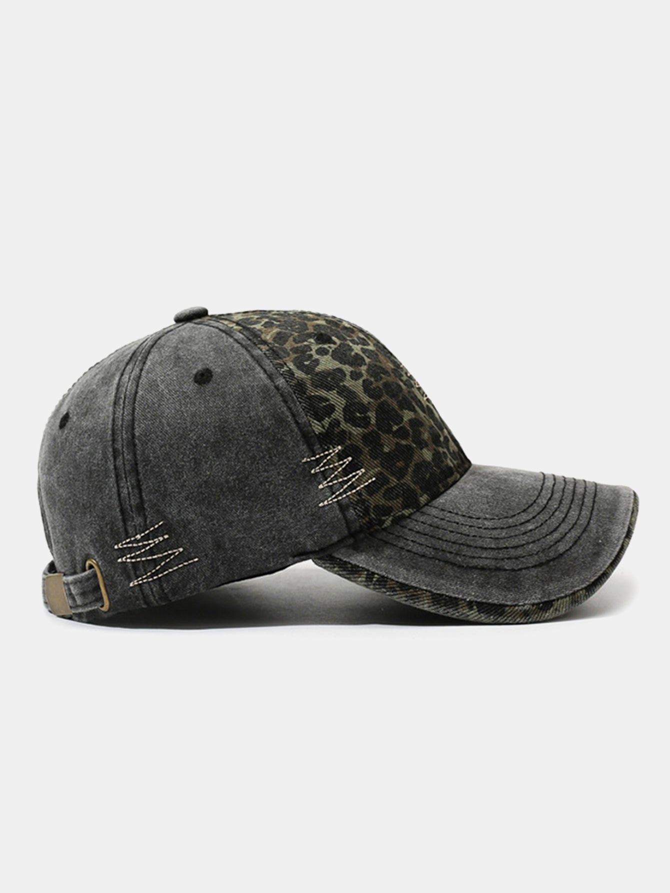American Vintage Leopard Print Letter Embroidery Baseball Cap