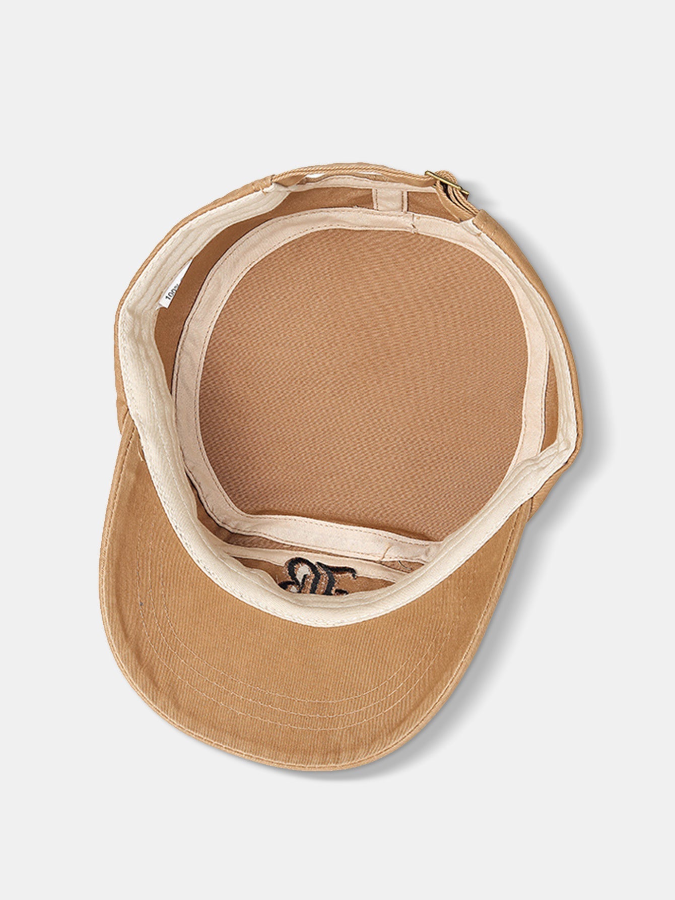 Vintage Military-Style Embroidered Flat Cap With A Casual Visor