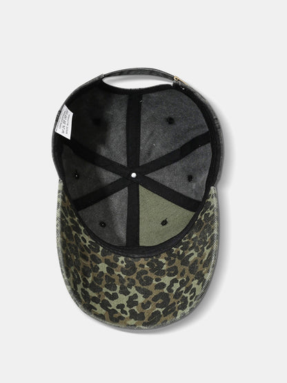 American Vintage Leopard Print Letter Embroidery Baseball Cap