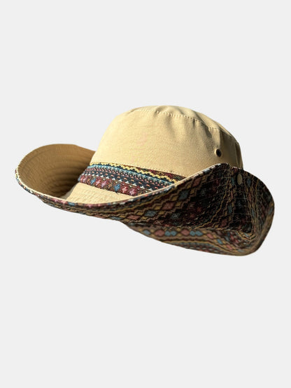 Bohemian-Style Embroidered Sun Hat - Ideal For Music Festivals And Outdoor Wear