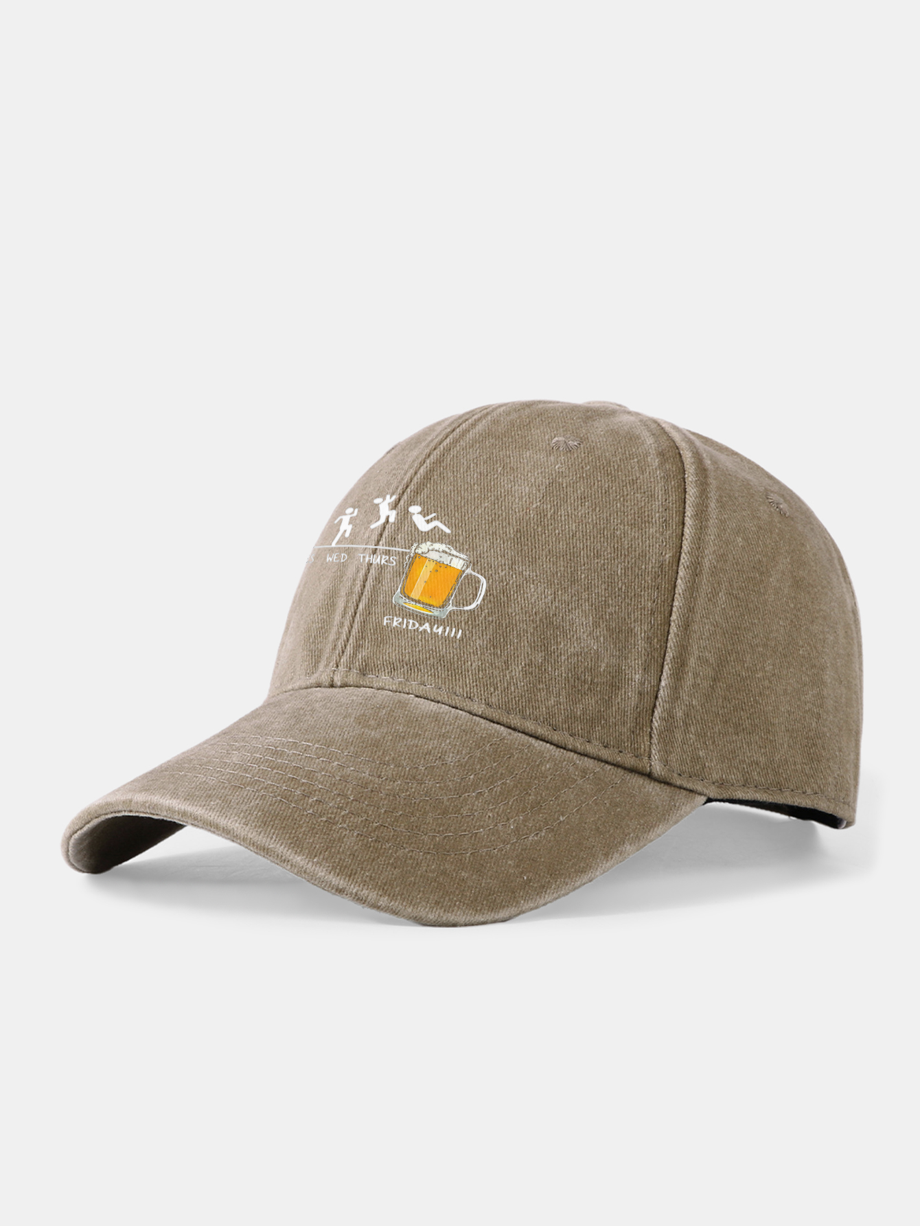 Beer Weekly Plan Print Washed Baseball Cap