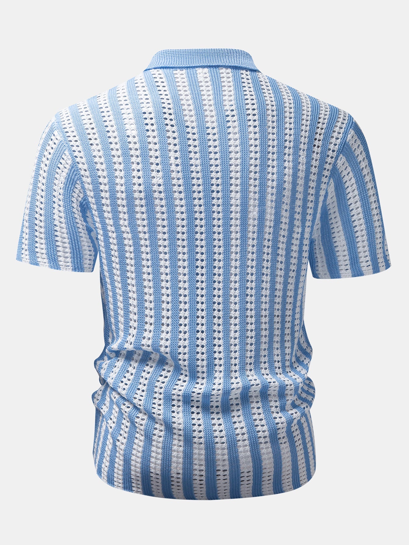 Striped Crochet Button Up Shirt