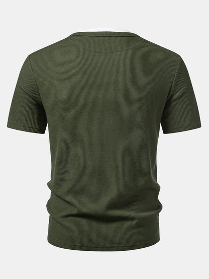2 In 1 Waffle Henley Shirt