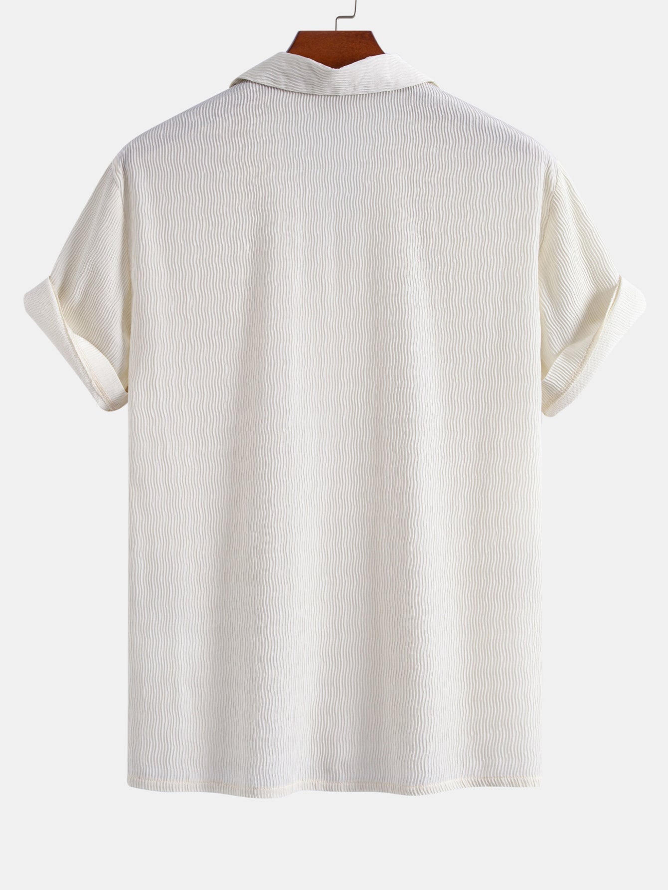 Textured Seersucker Short Sleeve Shirt & Drawstring Shorts Set