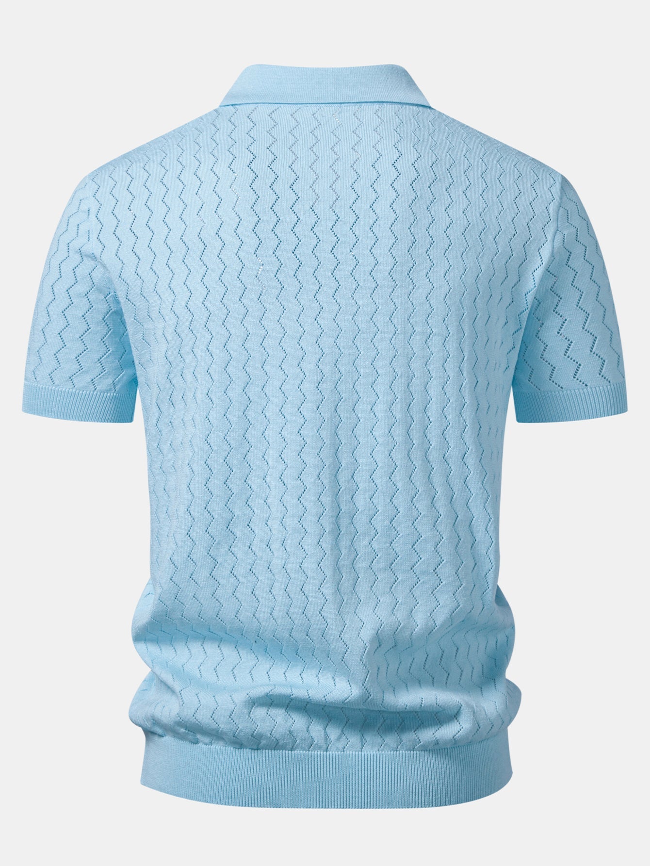Zig Zag Open Knit  Polo