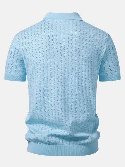 Zig Zag Open Knit  Polo