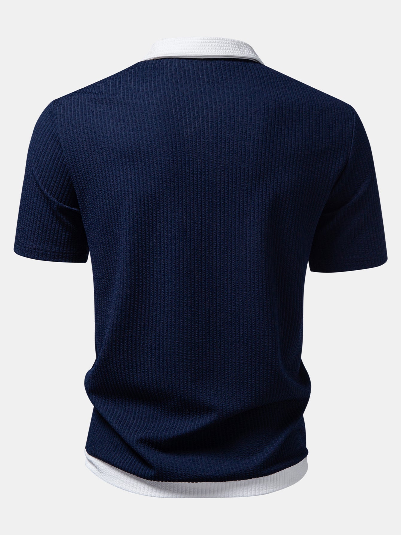 Contrast Ribbed Button Up Shirt