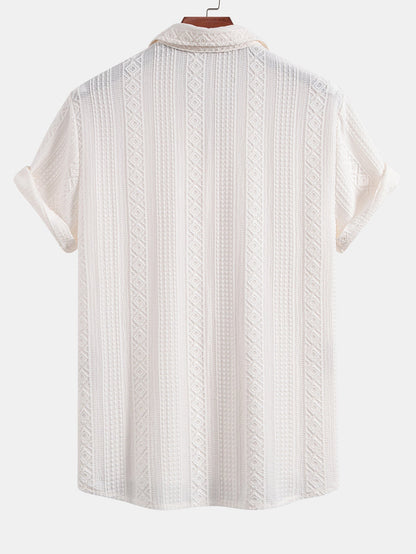 Geometric Jacquard Button Up Shirt